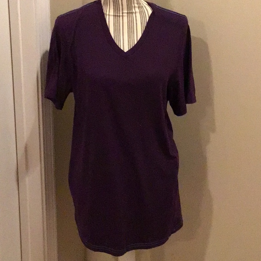 Hurley V Neck Purple Premium Fit Tee Size Large